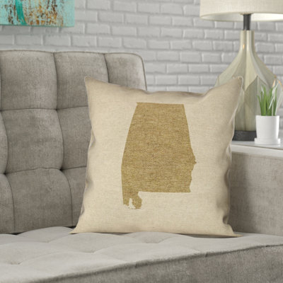 Spun PolyesterThrow Pillow Alabama 16 x 16 Decorative Pillow Set